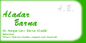 aladar barna business card